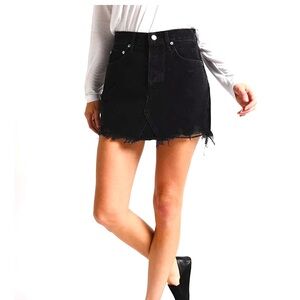 2/$20! AGOLDE Quinn High Rise black denim mini Skirt. Size 27